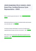 CRCR EXAM MULTIPLE CHOICE, CRCR Exam Prep, Certified Revenue Cycle Representative - CRCR 2023 ( A+ GRADED 100% VERIFIED)