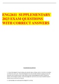 ENG2611  SUPPLEMENTARY 2023 EXAM QUESTIONS WITH CORRECT ANSWERS
