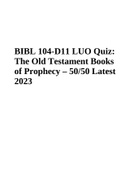 BIBL 104-D11 LUO Quiz: The Old Testament Books of Prophecy – 50/50 Latest 2023