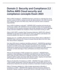 Domain 2: Security and Compliance 2.2 Define AWS Cloud security and compliance concepts Exam 2023