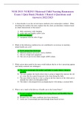 NUR 2513/ NUR2513 Maternal Child Nursing Rasmussen Exam 1 Quiz Bank |Module 1 Rated A Questions and Answers| 2022/2023 