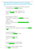 BIOLOGY MISC PHARMACEUTICAL DOSAGE Exam Questions and Answers Latest Update 2023 Rated A&plus;