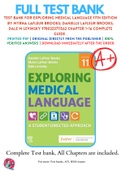 Test Bank For Exploring Medical Language 11th Edition By Myrna LaFleur Brooks; Danielle LaFleur Brooks; Dale M Levinsky 9780323711562 Chapter 1-16 Complete Guide .