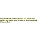 Leap 2025 Grade 8 Science Practice Test Answer Keys, rubrics, and Scoring Notes for items on the Science Grade 8 Practice Test.
