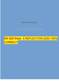 NR 506 Week 8 REFLECTION 2023 100&percnt; CORRECT