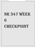 NR 347 Week 6 Checkpoint