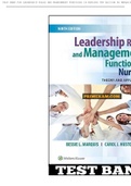 TEST BANK FOR LEADERSHIP ROLES AND MANAGEMENT FUNCTIONS IN NURSING 9TH EDITION BY MARQUIS