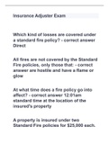 Insurance Adjuster Exam with 100&percnt; correct answers