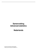 Volledige Samenvatting Advanced Statistics (73320108AY), UvA Nederlands