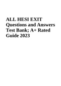 ALL HESI EXIT Questions and Answers Test Bank; A+ Rated Guide 2023