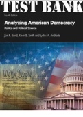 TEST BANK for Analyzing American Democracy: Politics and Political Science 4th Edition by Jon R. Bond, Kevin B. Smith  and Lydia Andrade ISBN-13 978-0367758691. (Complete Download)