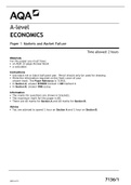AQA A Level Economics Paper 1 Markets and Market Failure 2022