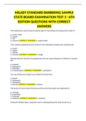 MILADY STANDARD BARBERING SAMPLE STATE BOARD EXAM QUESTIONS WITH CORRECT ANSWER|PACKAGE DEAL