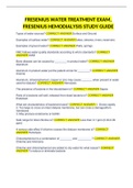 FRESENIUS WATER TREATMENT EXAM&comma; FRESENIUS HEMODIALYSIS STUDY GUIDE