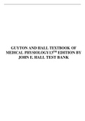 GUYTON AND HALL TEXTBOOK OF MEDICAL PHYSIOLOGY13TH EDITION BY JOHN E. HALL TEST BANK