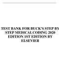 TEST BANK FOR BUCK'S STEP BY STEP MEDICAL CODING 2020 EDITION 1ST EDITION BY ELSEVIER 