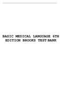 BASIC MEDICAL LANGUAGE 6TH EDITION BROOKS TEST BANK