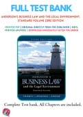 Test Banks For Anderson's Business Law and the Legal Environment, Standard Volume 23rd Edition by David P. Twomey; Marianne M. Jennings; Stephanie M Green ,9781337235556 , Chapter 1-40 Complete Guide