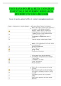 TEST BANK-POLIT & BECK CANADIAN ESSENTIALS OF NURSING RESEARCH 4TH EDITION WOO -2023-2024