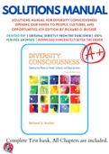 Solutions Manual For Diversity Consciousness Opening Our Minds to People, Cultures, and Opportunities 4th Edition by Richard D. Bucher 9780321919069 Chapter 1-9 Complete Guide.