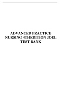 ADVANCED PRACTICE NURSING 4THEDITION JOEL TEST BANK