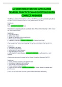 NV CERTIFIED PESTICIDE APPLICATOR GENERAL PRACTICE EXAM QUESTIONS WITH CORRECT ANSWERS