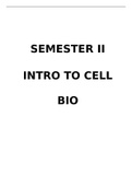 Intro To Cell Biology Summary Notes