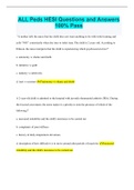 ALL Peds HESI Questions and Answers 100&percnt; Pass