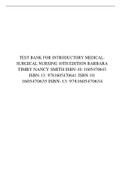 TEST BANK FOR INTRODUCTORY MEDICALSURGICAL NURSING 10TH EDITION BARBARA TIMBY NANCY SMITH ISBN-10: 1605470643 ISBN-13: 9781605470641 ISBN-10: 1605470635 ISBN-13: 9781605470634