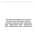 TEST BANK FOR INTRODUCTION TO CLINICAL PHARMACOLOGY 8TH EDITION MARILYN WINTERTON EDMUNDS ISBN&colon; 9780323187657 ISBN&colon; 9780323297950 ISBN&colon; 9780323187671 ISBN&colon; 9780323187664 ISBN&colon; 9780323312912
