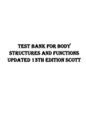Test Bank for Body Structures and Functions Updated 13th Edition Scott