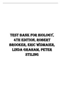Test Bank for Biology&comma; 4th Edition&comma; Robert Brooker&comma; Eric Widmaier&comma; Linda Graham&comma; Peter Stiling