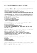 ATI 2019 Fundamentals Proctored Exam