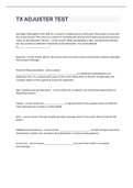 TX ADJUSTER TEST WITH CORRECT ANSWERS