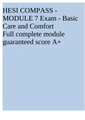 HESI COMPASS - MODULE 7 Exam - Basic Care and Comfort Full complete module guaranteed score A&plus;