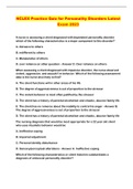 NCLEX Practice Quiz for Personality Disorders Latest Exam 2023