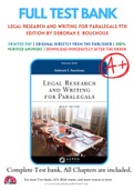 Test Bank for Legal Research and Writing for Paralegals 9th Edition by Deborah E. Bouchoux Chapter 1-19 Complete Guide