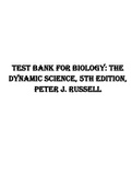 Test Bank for Biology: The Dynamic Science, 5th Edition, Peter J. Russell