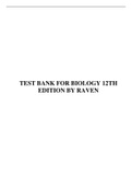 TEST BANK FOR BIOLOGY 12TH EDITION BY RAVEN