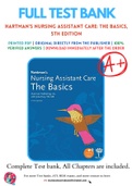 Test Bank for Hartman's Nursing Assistant Care: The Basics, 5th Edition by Hartman Publishing Inc, Jetta Fuzy