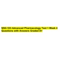 NSG 533 Advanced Pharmacology Test 1 Week 4 Questions with Answers Graded A+.