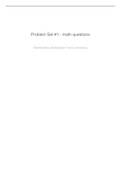 Problem Set # 1 Math Questions