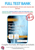 Test Bank for Essentials of Radiographic Physics and Imaging 3rd Edition by James Johnston; Terri L. Fauber Chapter 1-17 Complete Guide