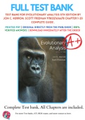 Test Bank For Evolutionary Analysis 5th Edition By Jon C. Herron; Scott Freeman 9780321616678 Chapter 1-20 Complete Guide .
