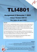TLI4801 Assignment 2 Semester 1 2023 (646110)