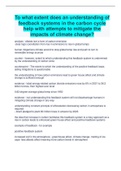 To what extent does an understanding of  feedback systems in the carbon cycle  help with attempts to mitigate the  impacts of climate change&quest;