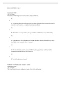 BIO 251 Unit Exam 1 Part 2 - Questions and Answers  