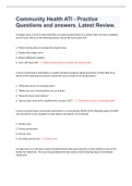 Community Health ATI - Practice Questions and answers&period; Latest Review&period;