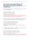 ATI Community Health Practice A&period; Questions and answers&period; Rated A&plus; masterpiece&period;