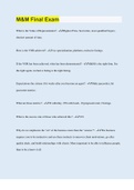 M&M Final Exam &vert; 75 Questions with 100&percnt; Correct Answers &vert; Verified &vert; Updated 2023